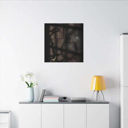 Dark Japandi Shadow Play in Candlelight | Dark Texture Canvas Art