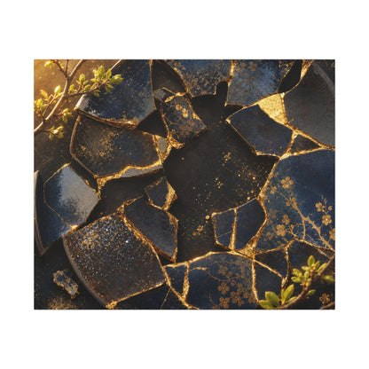 Golden Hour Broken Pottery Canvas Art - Kintsugi Ma