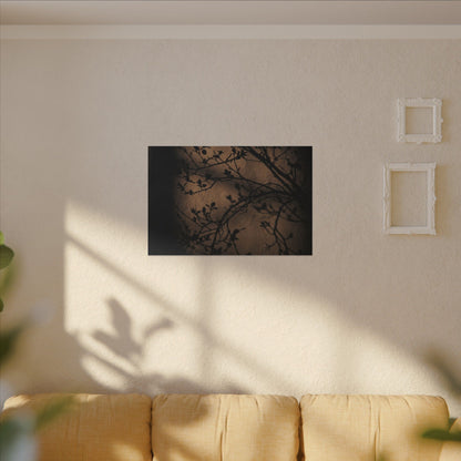 Dark Japandi Shadow Play in Golden Hour | Shadow Zen Canvas Art