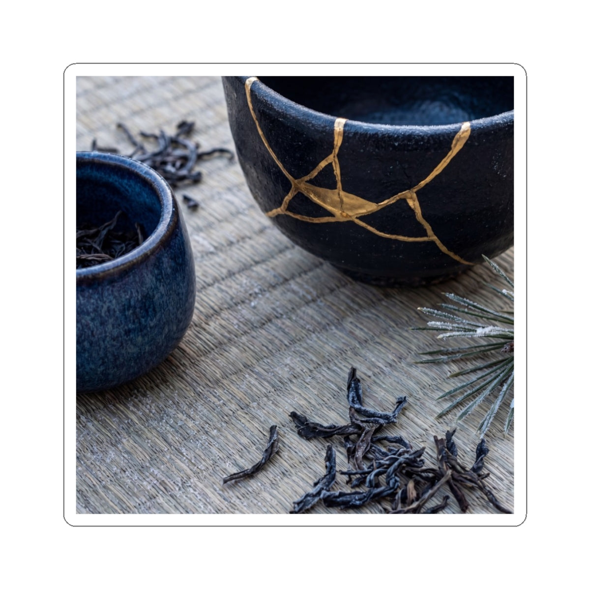 Tea Ceremony Gold Vein Sticker | Artful Kintsugi Art