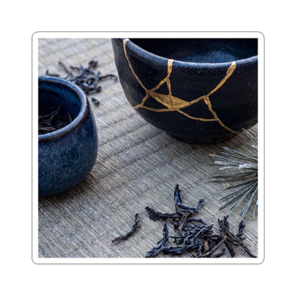Tea Ceremony Gold Vein Sticker | Artful Kintsugi Art