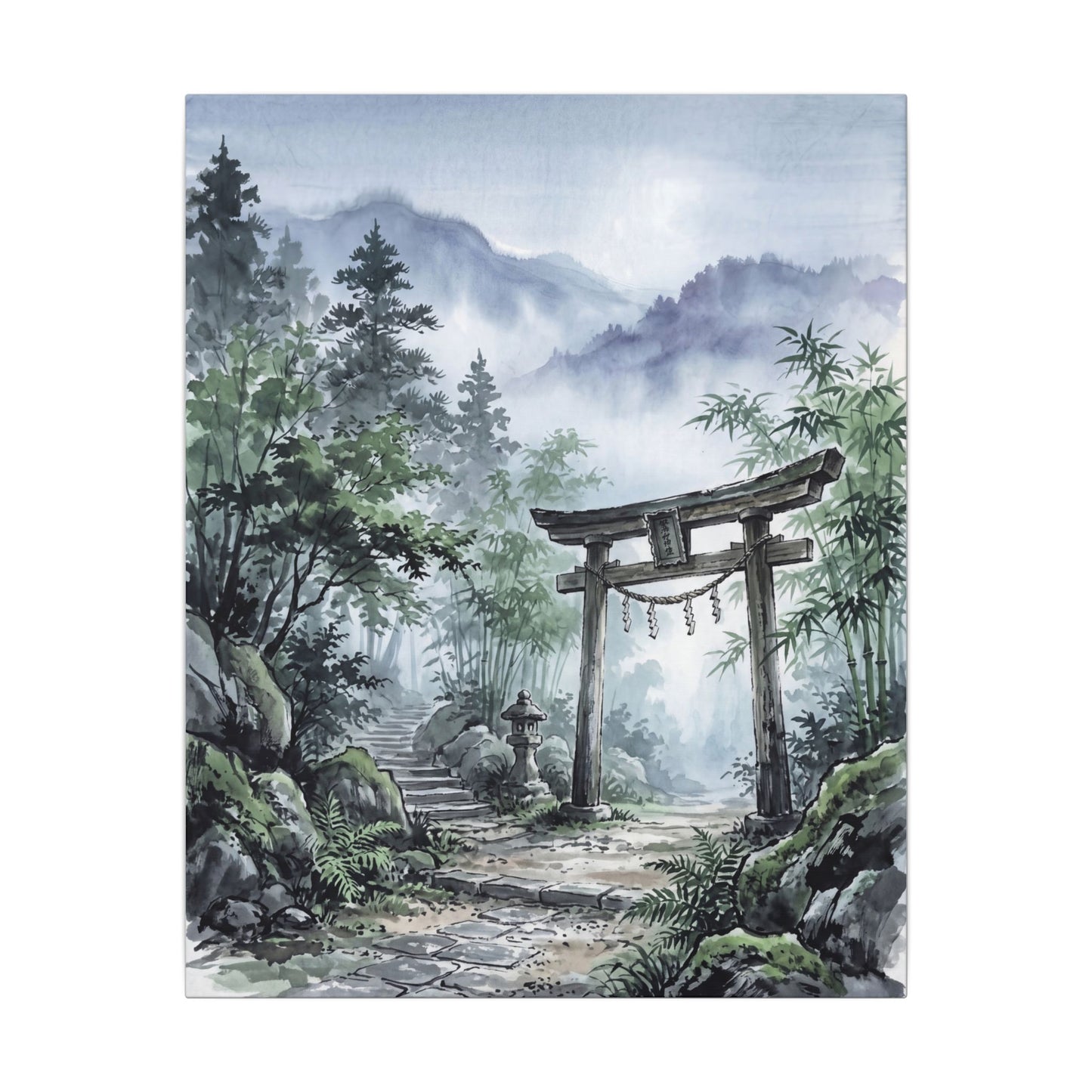Moonlight Torii Gate Canvas Art - Zen Fukinsei
