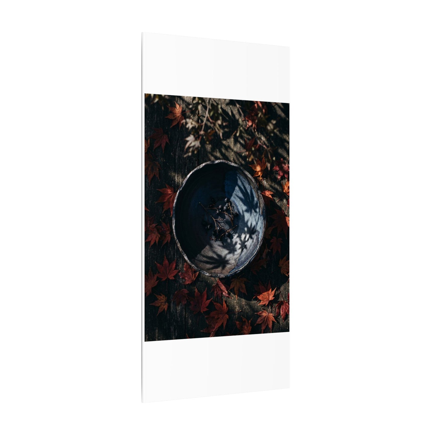 Autumn Ceramic Bowl Shadow Zen Canvas Art | Bold Decor