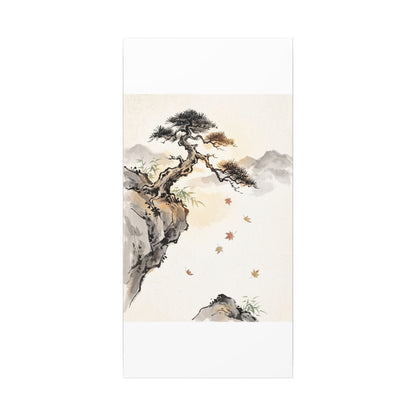 Peaceful Pine Tree Canvas Art - Sumi E Zen