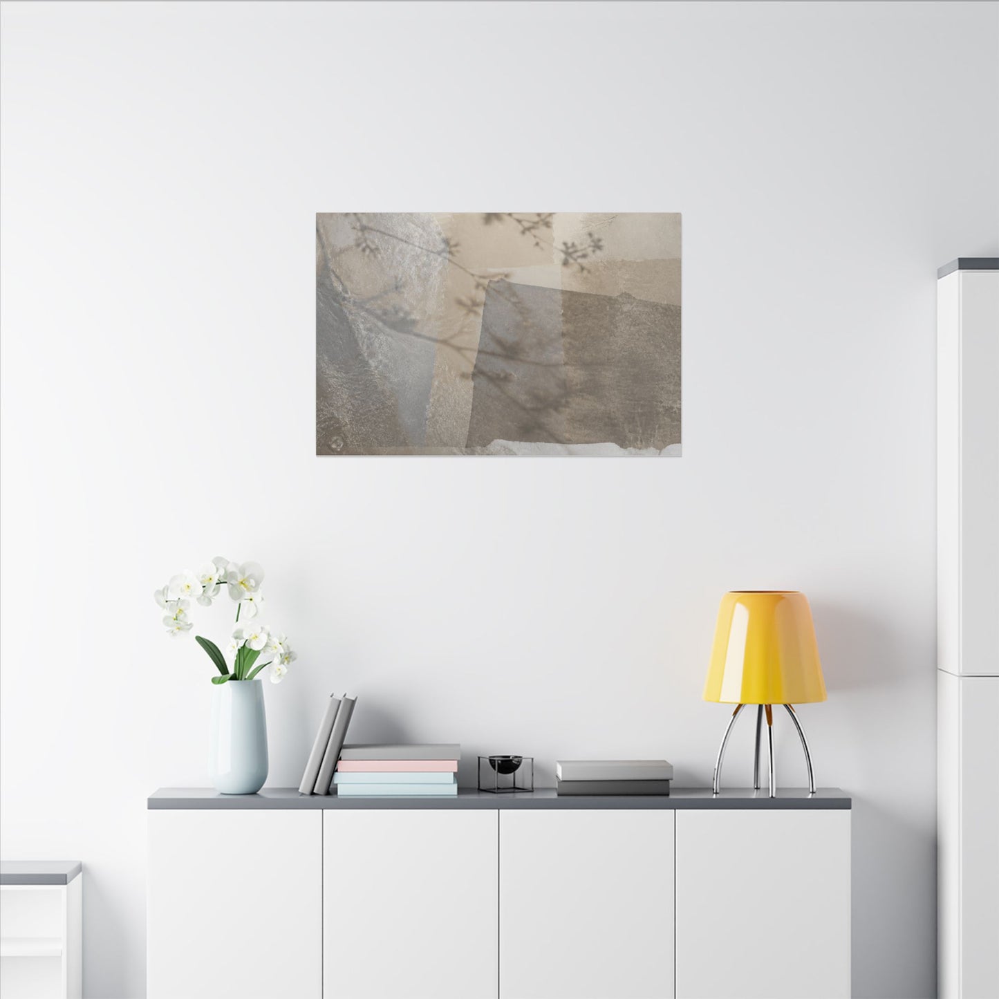 Neutral Shadow Play Canvas Art - Texture Japandi