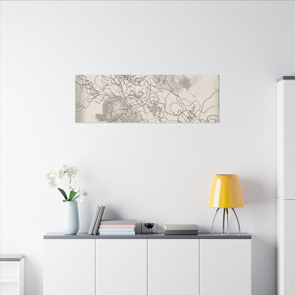 Summer Shadow Play Minimal Line Canvas Art | Earthy Decor