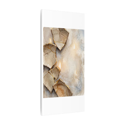 Broken Pottery Winter Canvas Art | Japandi Warm Design