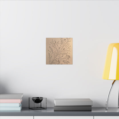 Dried Flowers Canvas Art | Spring Japandi Minimal Line Art