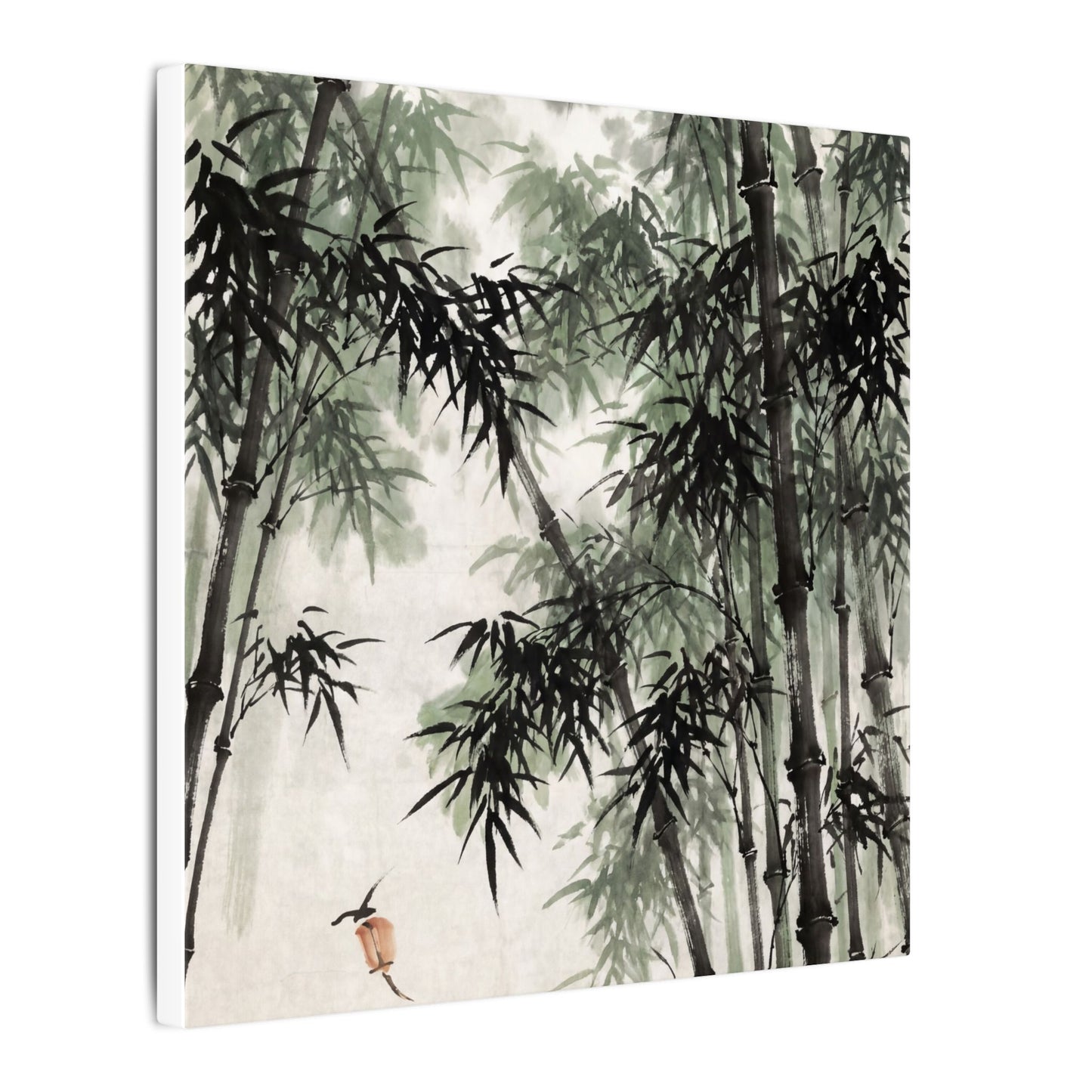 Zen Bamboo Grove in Overcast | Sumi E Canvas Art