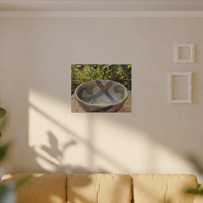 Earthy Ceramic Bowl Canvas Art - Japanese Pattern Japandi