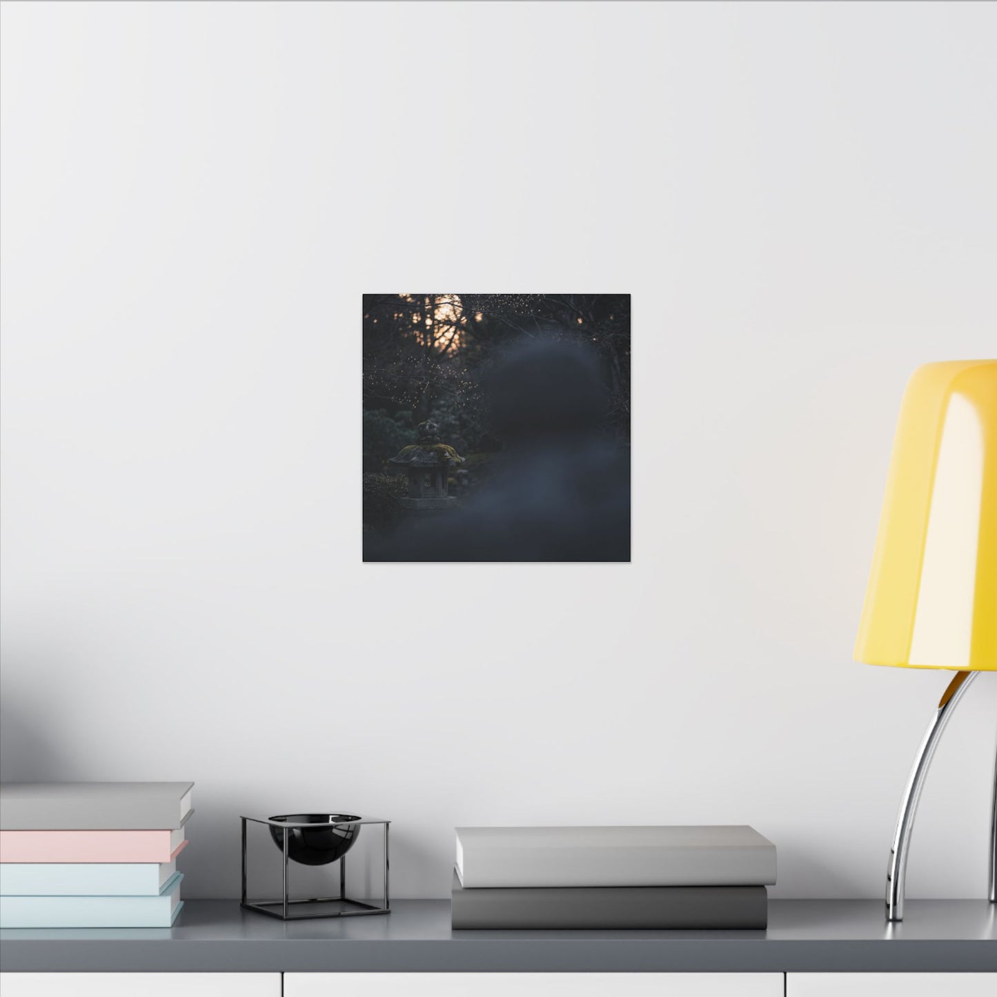 Spring Stone Lantern Moody Minimal Canvas Art | Bold Decor