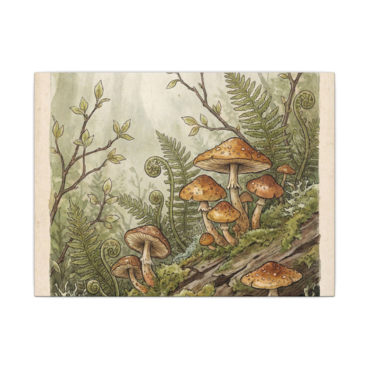 Wild Mushrooms Mushroom Illustration Canvas Art | Enchanting Cottagecore Art Art Print
