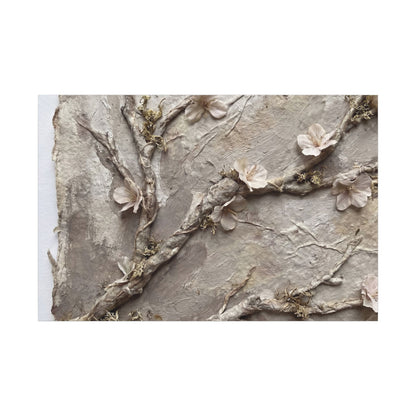 Summer Cherry Blossom Texture Canvas Art | Earthy Decor