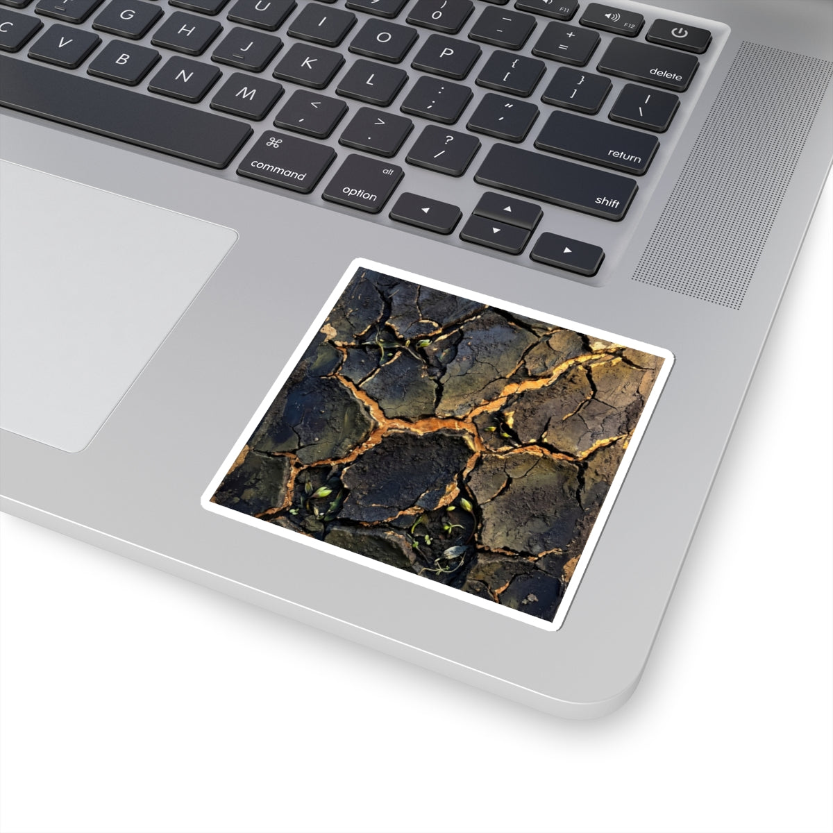 Cracked Earth Spring Sticker | Dark Japandi Bold Design