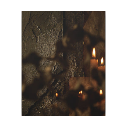 Shadow Play Dark Texture Canvas Art | Moody Dark Japandi Art