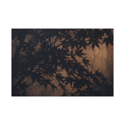 Shadow Play Autumn Canvas Art | Dark Japandi Atmospheric Design