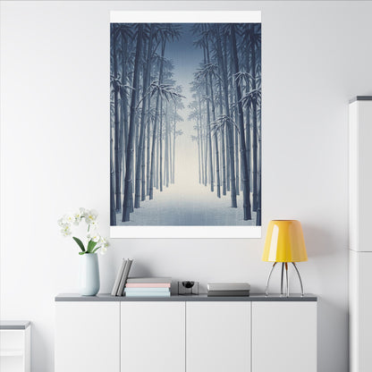 Bamboo Grove Canvas Art | Winter Zen Ukiyo E Inspired Art