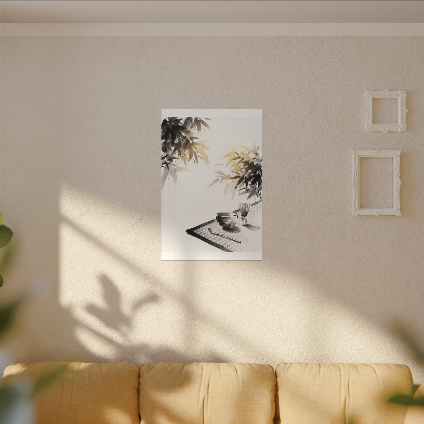 Tea Ceremony Sumi E Canvas Art | Serene Zen Art