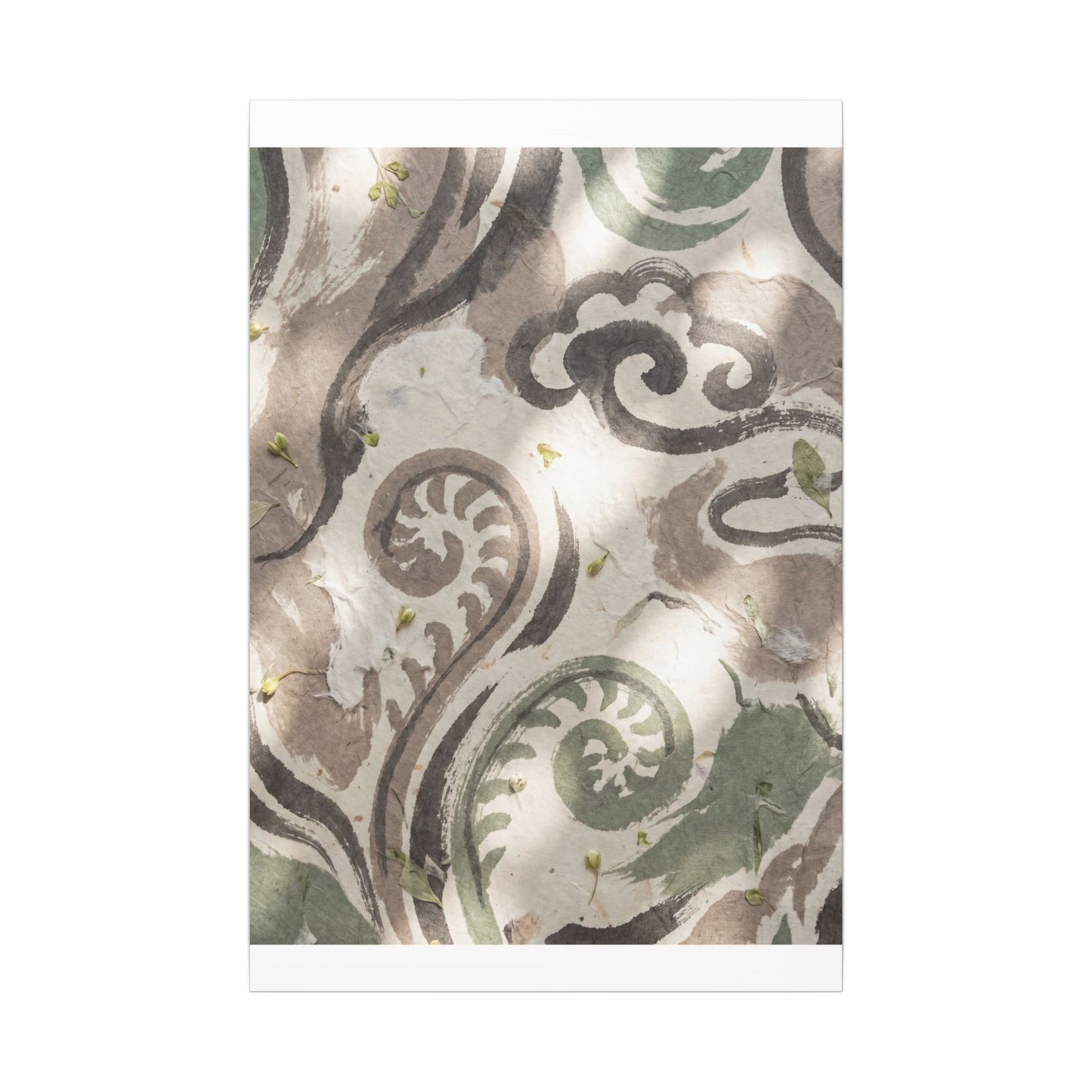 Dappled Ink Brushstroke Canvas Art - Japandi Ma