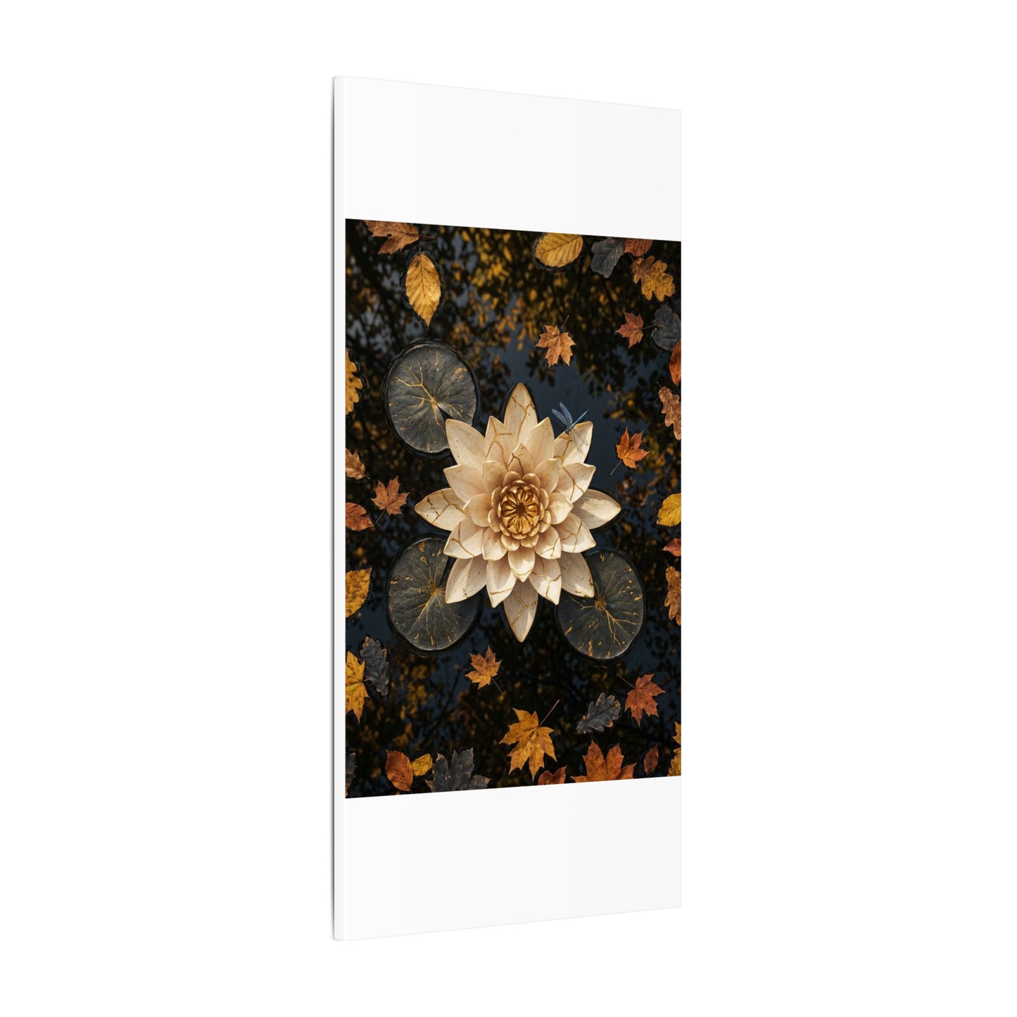 Healing Lotus Flower Canvas Art - Gold Repair Kintsugi