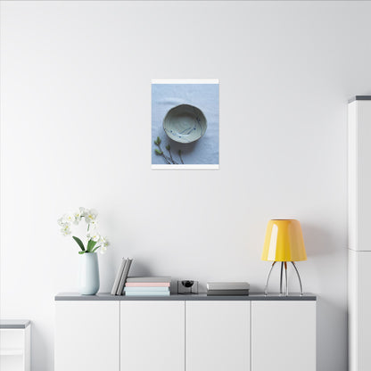 Spring Ceramic Bowl Minimal Line Canvas Art | Warm Decor