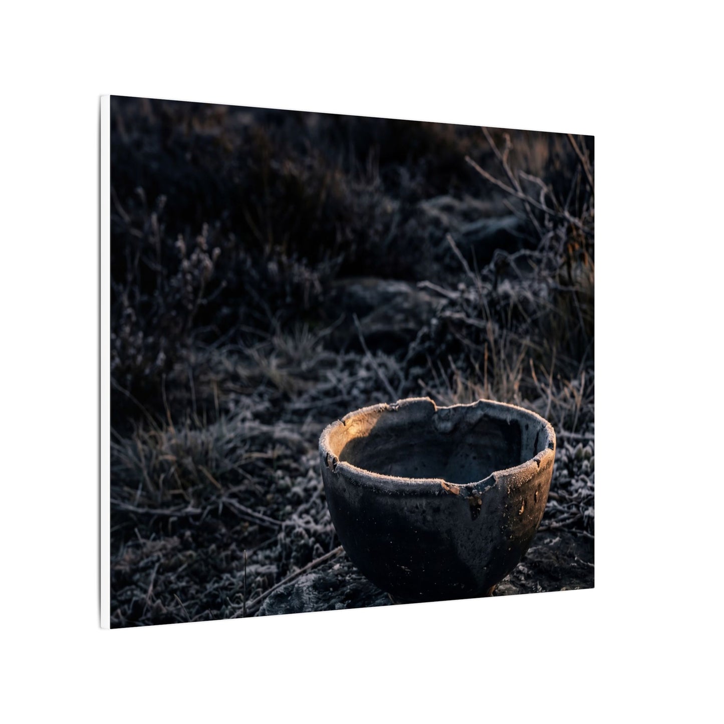 Kanso Ceramic Bowl Canvas Art - Dark Japandi Dark Texture