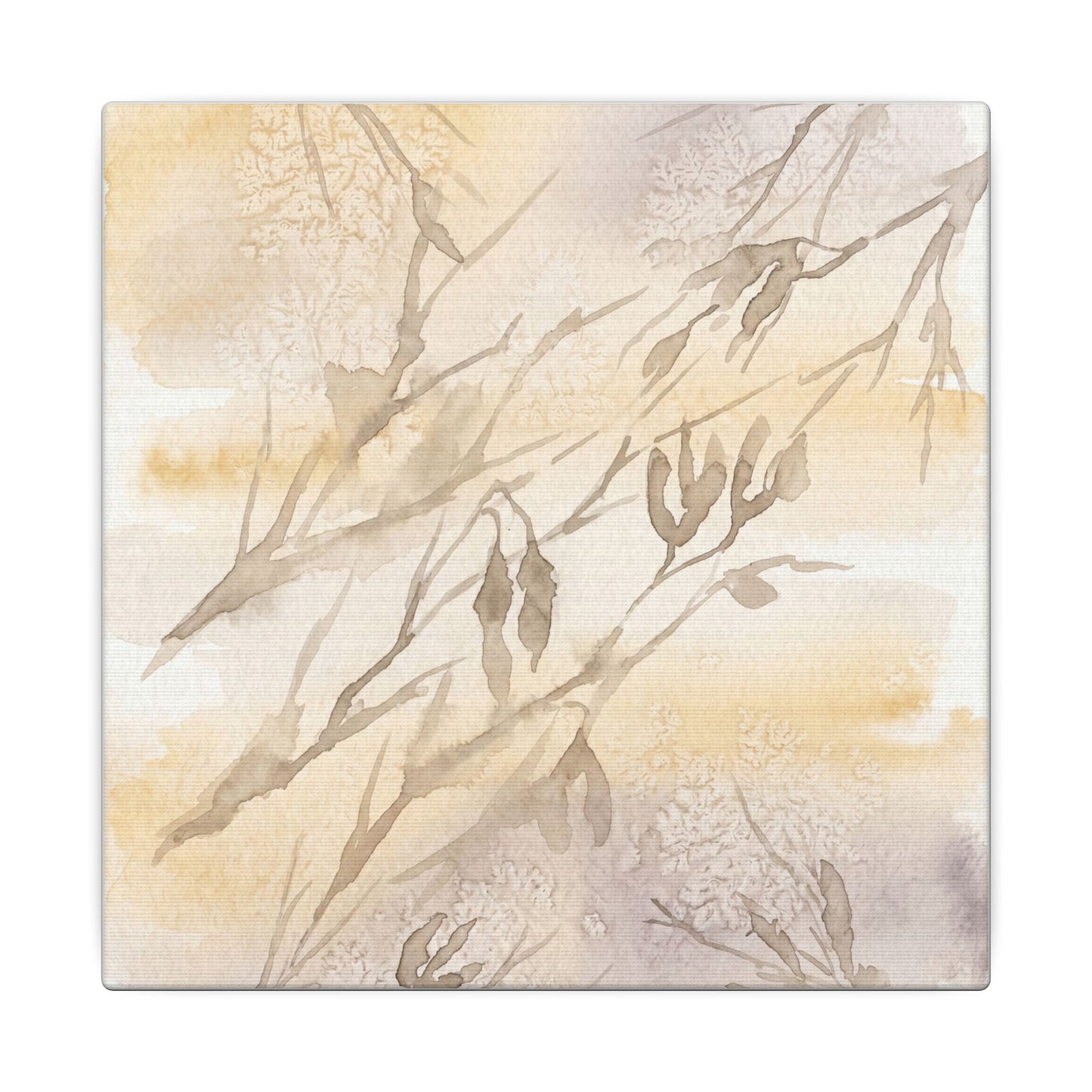 Shadow Play Winter Canvas Art | Japandi Warm Design