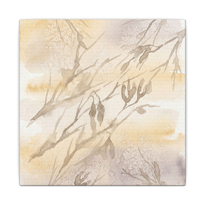 Shadow Play Winter Canvas Art | Japandi Warm Design