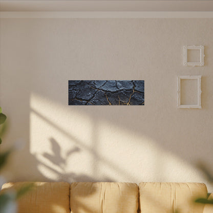 Moonlight Cracked Earth Canvas Art - Kintsugi Mono No Aware