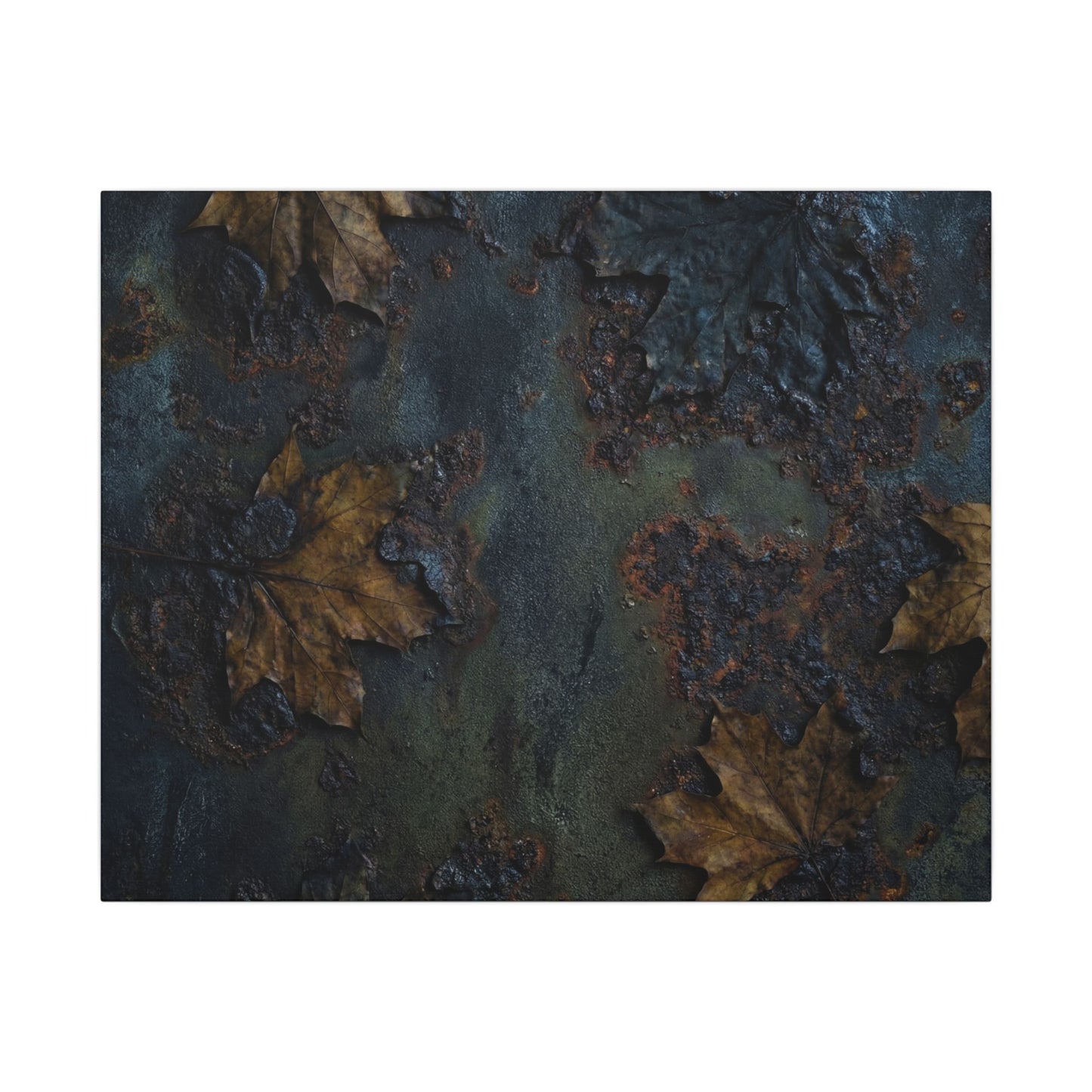 Shibui Rust Patina Canvas Art - Dark Japandi Charcoal Ink Art Print