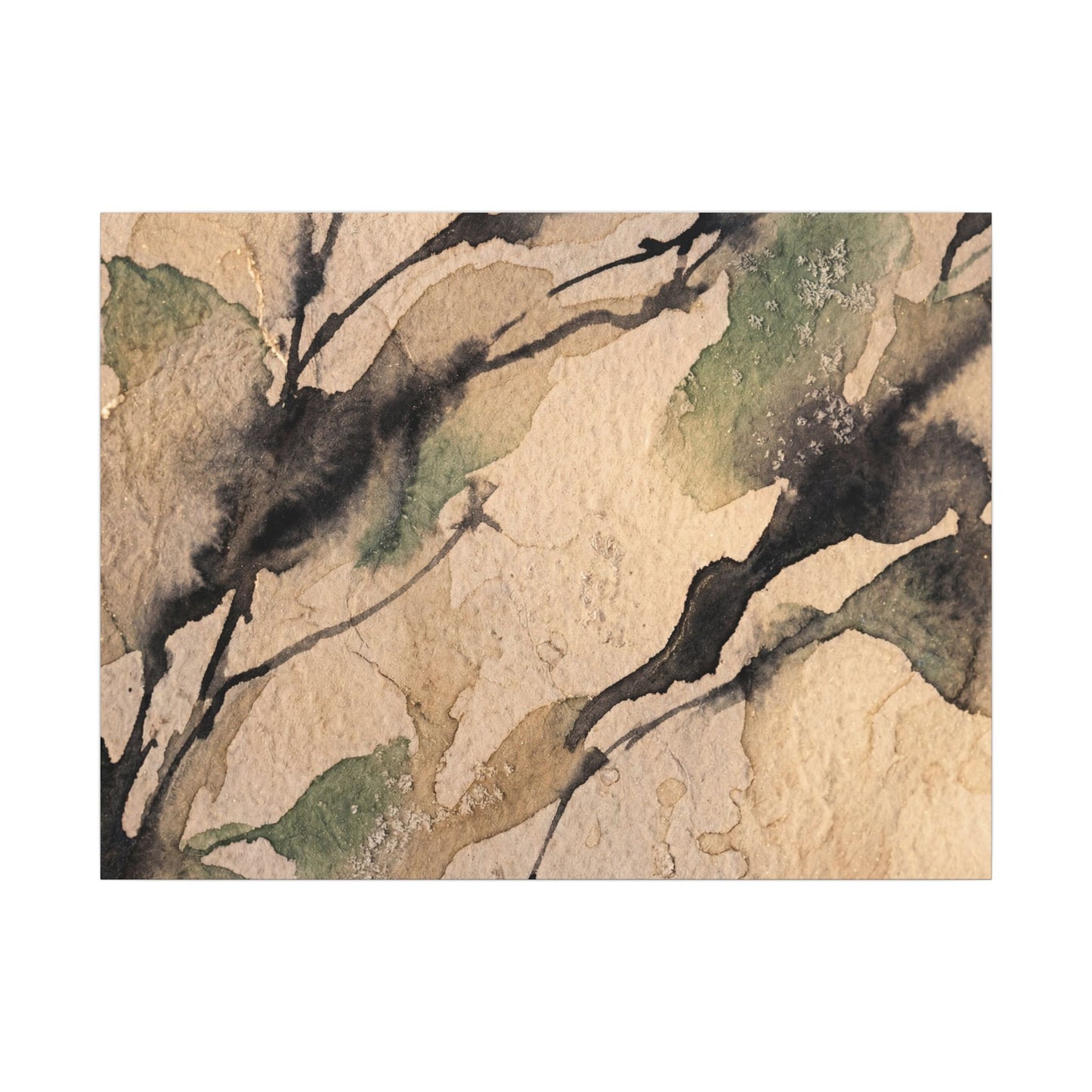 Japandi Shadow Play in Golden Hour | Watercolor Canvas Art Art Print