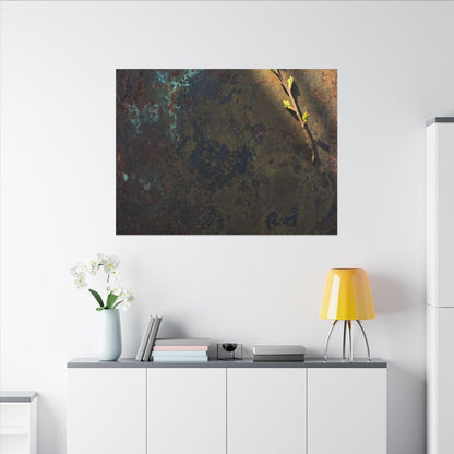 Golden Hour Rust Patina Canvas Art - Dark Japandi Ma