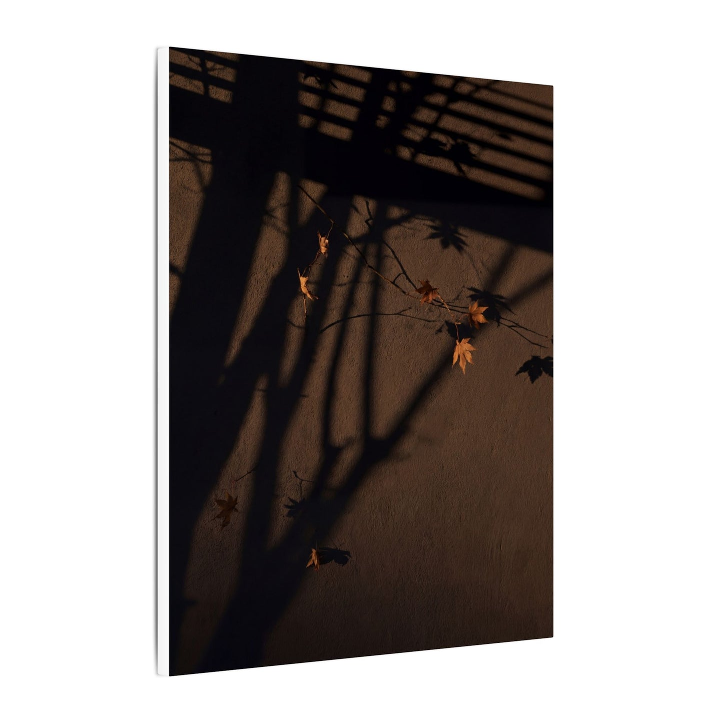 Shadow Play Autumn Canvas Art | Dark Japandi Luxurious Design