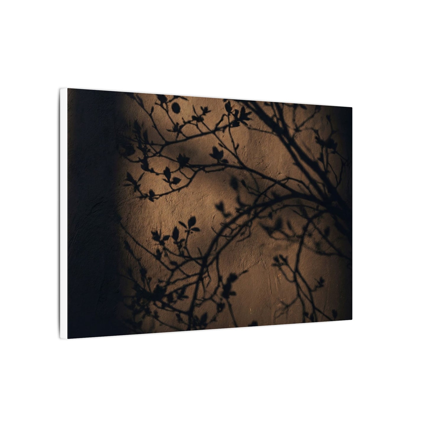 Dark Japandi Shadow Play in Golden Hour | Shadow Zen Canvas Art