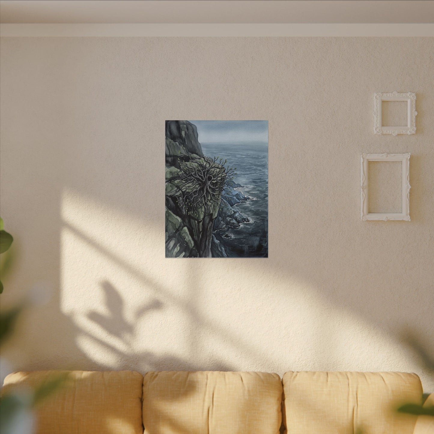 Pine Tree Spring Canvas Art | Japandi Neutral Design