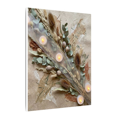 Candlelight Dried Flowers Canvas Art - Japandi Kanso