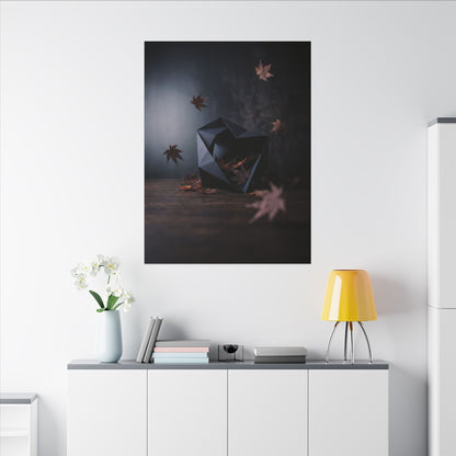 Dark Japandi Paper Fold in Dawn | Shadow Zen Canvas Art