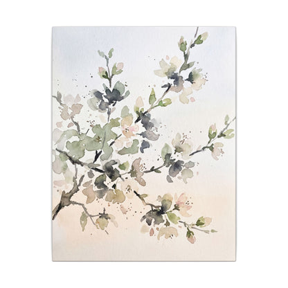 Cherry Blossom Watercolor Canvas Art | Elegant Japandi Art