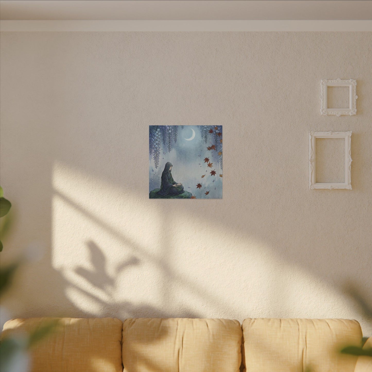 Zen Wisteria in Moonlight | Ukiyo E Inspired Canvas Art
