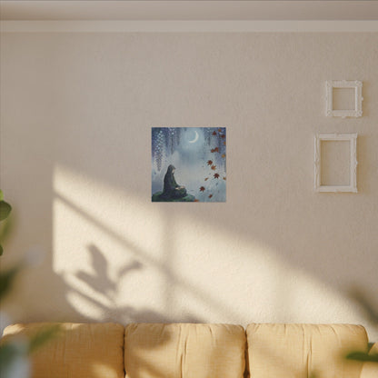 Zen Wisteria in Moonlight | Ukiyo E Inspired Canvas Art