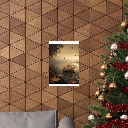 Resilient Lotus Flower Wall Art Print - Gold Vein Kintsugi