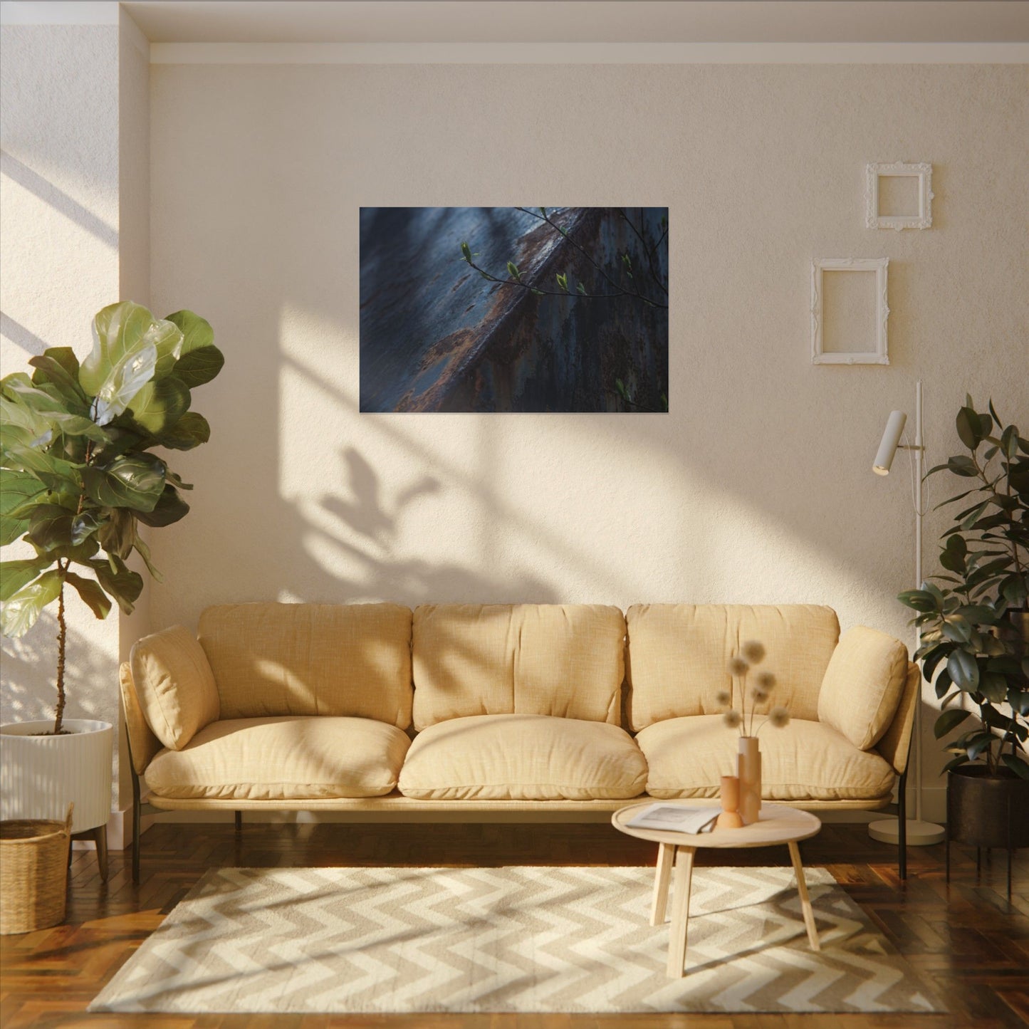 Rust Patina Canvas Art | Spring Dark Japandi Shadow Zen Art