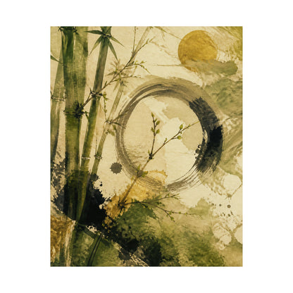 Spring Ink Brushstroke Sumi E Wall Art Print | Serene Decor