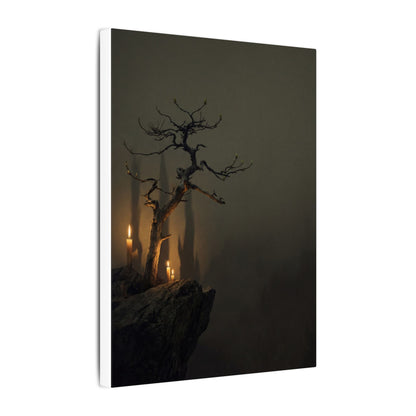 Ma Pine Tree Canvas Art - Dark Japandi Shadow Zen