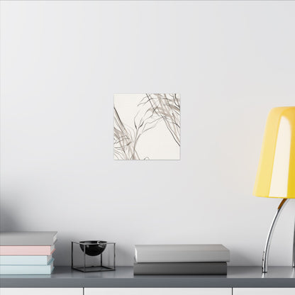 Neutral Shoji Screen Canvas Art - Minimal Line Japandi