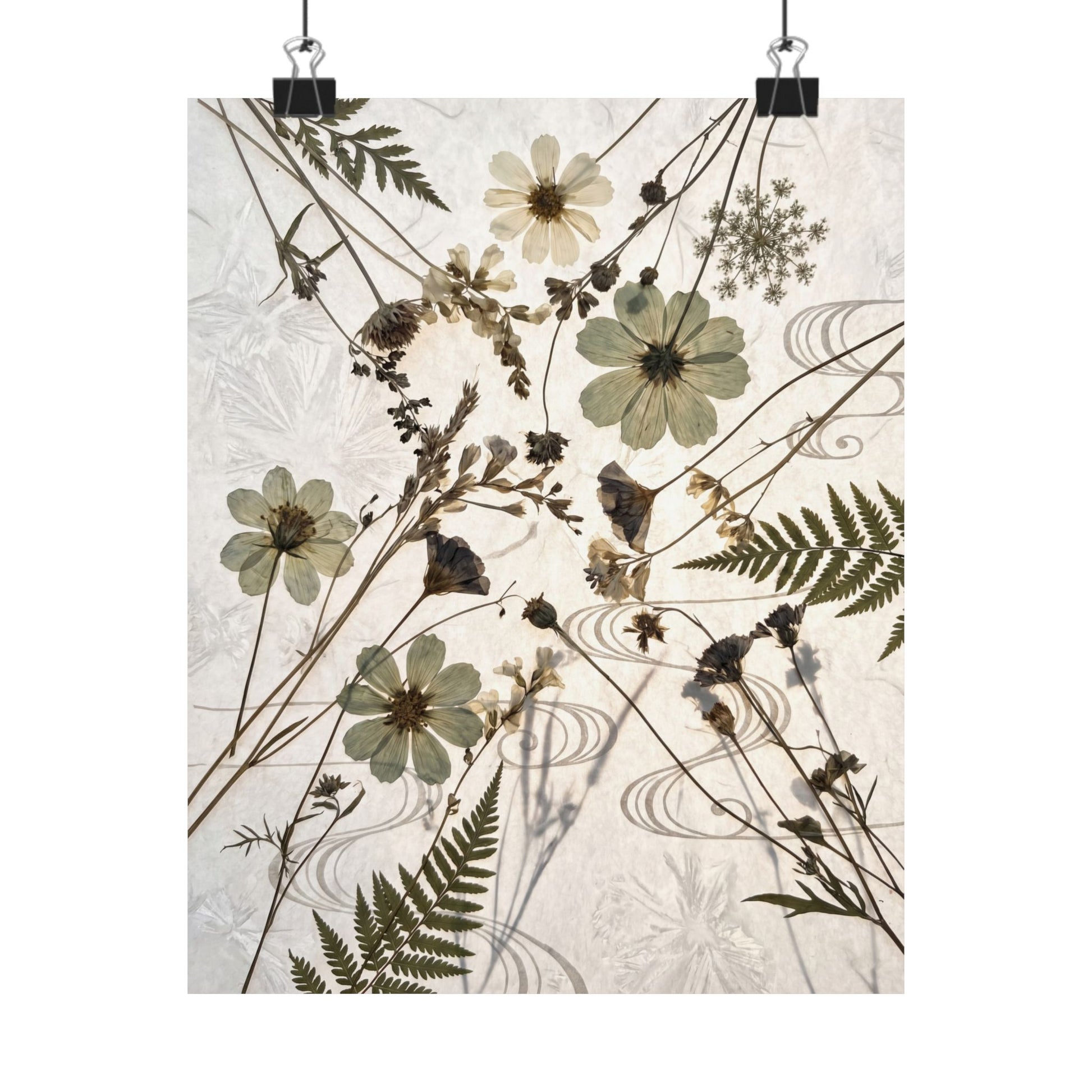 Kanso Dried Flowers Wall Art Print - Japandi Japanese Pattern Art Print