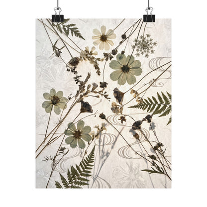 Kanso Dried Flowers Wall Art Print - Japandi Japanese Pattern Art Print