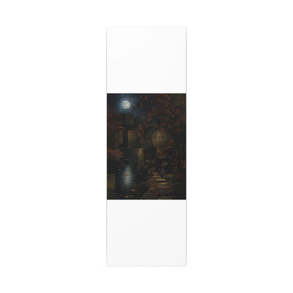 Moonlight Moonlit Garden Canvas Art - Dark Japandi Shibui