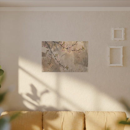 Summer Cherry Blossom Texture Canvas Art | Neutral Decor