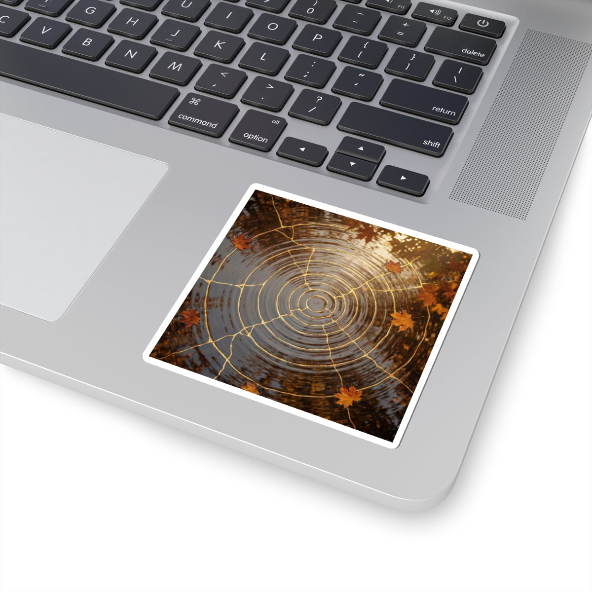 Water Ripple Gold Vein Sticker | Artful Kintsugi Art Art Print